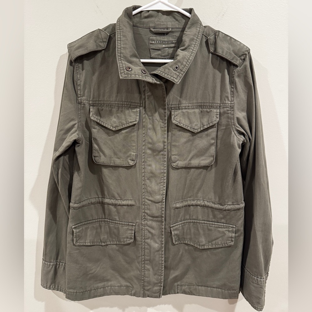 Aeropostale Olive Green Utility Jacket Medium